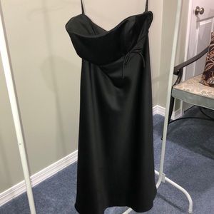 ELEGANT SLIMMING BLACK SILK LINED DRESS